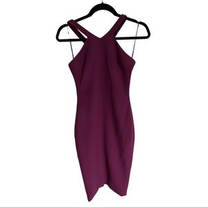Elizabeth + James | maroon asymmetrical dress